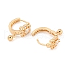 Brass Micro Pave Clear Cubic Zirconia Hoop Earrings EJEW-A107-08A-KCG-2