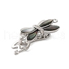 Brass Micro Pave Clear Cubic Zirconia Fold Over Clasps KK-S382-12P-02-2