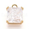 Brass Micro Pave Cubic Zirconia Charms KK-N261-24A-G-1