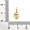 Brass Pave Cubic Zirconia Charms KK-Q097-03A-G-3