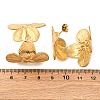 Flower with C-Shaped 304 Stainless Steel Stud Earrings for Women EJEW-A131-01B-G-5