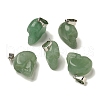 Natural Green Aventurine Pendants G-Z067-02P-02-2