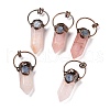 Natural Rose Quartz Big Pointed Pendants G-M383-21B-1