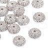 Apetalous Half Round/Dome Brass Micro Pave Cubic Zirconia Bead Caps ZIRC-D062-P-1