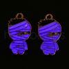 Halloween Theme Rack Plating Luminous Alloy Enamel Pendants ENAM-N056-228G-2