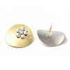 Rack Plating Brass Micro Pave Clear Cubic Zirconia Stud Earrings EJEW-B062-06A-GP-2