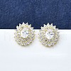 Brass Micro Pave Clear Cubic Zirconia Stud Earrings for Women EJEW-F363-03G-1