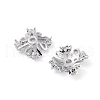 Rack Plating Brass Cubic Zirconia Bead Cap KK-A183-99P-2