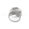 Hug Hand Fingers Cubic Zirconia Cuff Ring RJEW-T016-35P-02-2