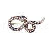 Snake Alloy Rhinestone Brooches for Backpack Clothes JEWB-V003-02G-2