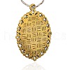 Tibetan Style Alloy Resin Pendants PALLOY-J069-01AG-2