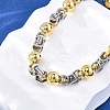 304 Stainless Steel Round Link & Byzantine Chains Bracelets for Women Men BJEW-R018-19GP-2
