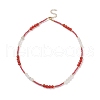 Natural Carnelian Beaded Necklaces for Women NJEW-JN03984-1