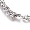 Unisex 304 Stainless Steel Curb Chain/Twisted Chain Bracelets STAS-D0002-40P-2