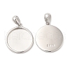 Anti-Tarnish Rhodium Plated 925 Sterling Silver Pendant Cabochon Settings STER-I017-017P-7
