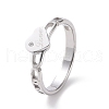 Crystal Rhinestone Heart with Word Love Finger Ring RJEW-D120-06B-P-1