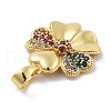 Rack Plating Brass Micro Pave Cubic Zirconia Pendants KK-Z071-75G-02-2