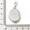 Brass Black Enamel Oval Pendants with Glitter Powder KK-K398-15P-3