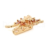3 Hole Brass Micro Pave Cubic Zirconia Multi-strand Links KK-G503-36G-01-2
