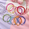 10Pcs 10 Colors Transparent Acrylic & Glass Beaded Stretch Bracelet Sets BJEW-JB10799-2