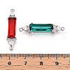 Brass Micro Pave Clear Cubic Zirconia and Glass Connector Charms KK-T076-02P-3