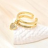 Brass Micro Pave Cubic Zirconia Cuff Rings for Women RJEW-F184-14G-3