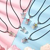 Angel Glass Sead Beaded Pendant Necklaces NJEW-MZ00094-1