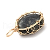 Natural Mixed Gemstone Copper Wire Wrapped Pendants PALLOY-JF02144-3