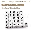 20Pcs White Cube Letter Silicone Beads 12x12x12mm Square Dice Alphabet Beads with 2mm Hole Spacer Loose Letter Beads for Bracelet Necklace Jewelry Making JX432Z-4