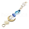Wire Wrapped Bullet Glas Pendant Decoration HJEW-JM03122-01-5