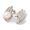 Mother's Day Jewellery 925 Sterling Silver Leaf Stud Earrings EJEW-C115-01P-2
