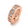 Brass Micro Pave Clear Cubic Zirconia European Beads KK-L215-009RG-2