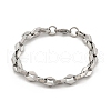 304 Stainless Steel Rhombus Link Chain Bracelets for Women Men BJEW-F488-60P-4
