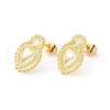 Brass Heart Stud Earrings for Women EJEW-I283-02G-1
