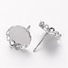 Brass Bezel Stud Earring Settings X-KK-I003-P-NF-2
