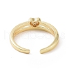 Clear Cubic Zirconia Heart Open Cuff Ring RJEW-E072-12G-3