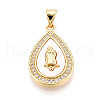 Brass Micro Pave Clear Cubic Zirconia Pendants KK-N268-23G-1