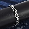 304 Stainless Steel Trapezoid Link Chain Bracelets for Women Men BJEW-F488-46P-3