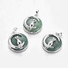 Natural & Synthetic Mixed Stone Kitten Pendants G-J386-B-2