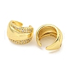 Brass Micro Pave Cubic Zirconia Cuff Earrings EJEW-C104-149G-2