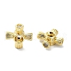 Rack Plating Brass Micro Pave Clear Cubic Zirconia Beads KK-U014-10B-G-1
