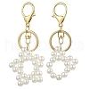 2Pcs Acrylic Imitation Pearl Star & Cat Head Pendant Keychain KEYC-JKC00993-1