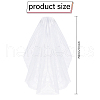 Glittered Long Mesh Tulle Bridal Veils with Combs OHAR-WH0025-14-2