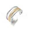 304 Stainless Steel Double Color Cuff Rings RJEW-S635-01GP-A-4