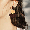 Coconut Brown Wood Stud Earring Findings EJEW-CJC0001-10-5