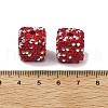 Cube Shape Polymer Clay Rhinestone Beads CLAY-NH0001-08G-3
