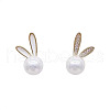Rabbit Alloy Plastic Pearl Stud Earrings FS-WG3D8CC-01-4