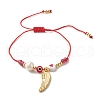 Heart and Evil Eye Acrylic Braided Bead Bracelet for Teen Girl Women BJEW-JB06997-02-1