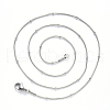 304 Stainless Steel Round Snake Chain Necklace NJEW-S420-009C-P-2