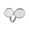 Non-Tarnish 304 Stainless Steel Open Cuff Ring Findings STAS-E124-05M-P-3